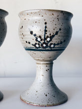 Load image into Gallery viewer, Vintage Speckled Ceramic Wine Goblet Pair of Two