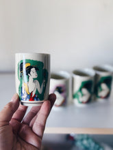 Load image into Gallery viewer, Japanese Geisha Lady Porcelain Tea Wine Cups Set of 5