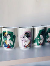 Load image into Gallery viewer, Japanese Geisha Lady Porcelain Tea Wine Cups Set of 5