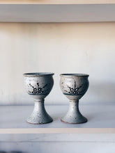 Load image into Gallery viewer, Vintage Speckled Ceramic Wine Goblet Pair of Two