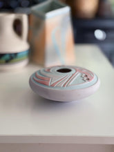 Load image into Gallery viewer, Native American Blue Pink Lavender Studio Ceramic Pottery Vessel / Vase
