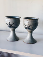 Load image into Gallery viewer, Vintage Speckled Ceramic Wine Goblet Pair of Two