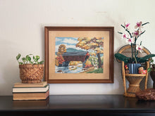 Load image into Gallery viewer, Honeymoon Covered Red Bridge Forest Landscape Paint By Numbers Framed Wall Art 22x18