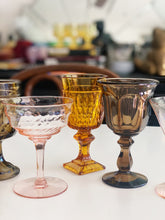 Load image into Gallery viewer, Mixed Colored Vintage Mini Wine Glass Goblets - Set of 6
