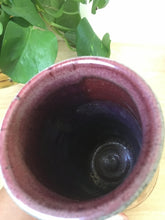 Load image into Gallery viewer, Vintage Earth Tone Textured Ceramic Vase with Maroon Glaze
