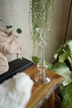 Load image into Gallery viewer, Tall Iridescent Glass Candlestick Holder
