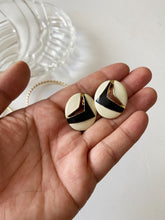 Load image into Gallery viewer, Classic black white and gold stud enamel earrings - Various styles
