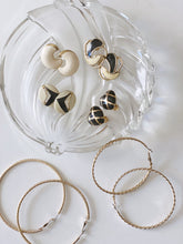 Load image into Gallery viewer, Classic black white and gold stud enamel earrings - Various styles
