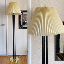 Load image into Gallery viewer, Mid Century Modern Tall Brass and Black Lacquer Floor Lamp with Lucite Accents - NOT FREE SHIPPING
