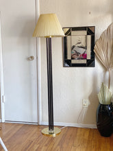 Load image into Gallery viewer, Mid Century Modern Tall Brass and Black Lacquer Floor Lamp with Lucite Accents - NOT FREE SHIPPING
