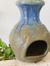 Load image into Gallery viewer, Large Blue Glazed Ceramic Vessel / Planter Pot / Oven
