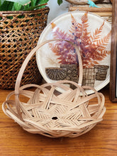 Load image into Gallery viewer, Round Woven Split Rattan Basket with star design and handle
