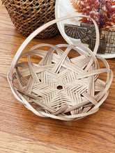 Load image into Gallery viewer, Round Woven Split Rattan Basket with star design and handle
