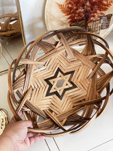 Load image into Gallery viewer, Oval Shaped Woven Split Rattan Basket with star design
