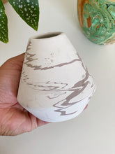 Load image into Gallery viewer, Small White Swirled Nemadji Pottery-inspired Vase

