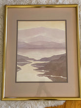 Load image into Gallery viewer, Framed Mountain River Landscape Scenery Portrait Lithograph Print
