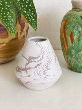 Load image into Gallery viewer, Small White Swirled Nemadji Pottery-inspired Vase
