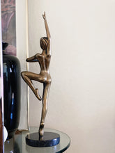 Load image into Gallery viewer, Solid Brass Tom Bennett 1982 Ballerina Sculpture with Marble Base - Signed and Artist&#39;s Proof
