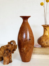 Load image into Gallery viewer, Tall Maple Burlwood Bud Vase / Turned with Tapered Neck
