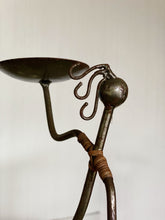 Load image into Gallery viewer, Mid Century Laurids Lønborg Metal Figurative Candleholder with Wicker Accent
