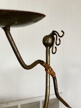 Load image into Gallery viewer, Mid Century Laurids Lønborg Metal Figurative Candleholder with Wicker Accent
