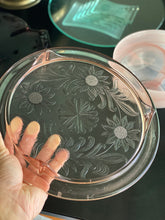Load image into Gallery viewer, Vintage Floral Pink Depression Glass Cake Stand / Plate
