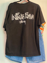 Load image into Gallery viewer, RARE Vintage Stüssy Double S Infinite Flava Graphic Black T-Shirt / 80s 90s 2000s Graphic Tee
