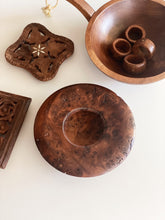 Load image into Gallery viewer, Midcentury Round Live Edge Red Beech Wood Bowl / Ashtray
