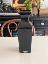 Load image into Gallery viewer, Tall Squared Black Ceramic Vase by Haeger Pottery
