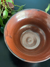 Load image into Gallery viewer, Burnt Reddish Orange Ceramic Pedestal Pot / Bowl / Vessel
