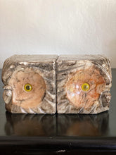 Load image into Gallery viewer, Vintage Italian Alabaster Stone Block Owl Bookends

