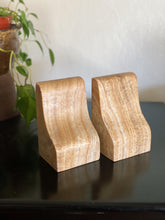 Load image into Gallery viewer, Vintage Beige Travertine Stone Bookends
