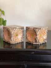 Load image into Gallery viewer, Vintage Italian Alabaster Stone Block Owl Bookends
