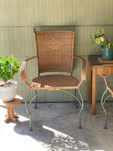 Load image into Gallery viewer, Vintage Woven Wicker Rattan and Iron Chair - Pair of Two
