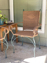Load image into Gallery viewer, Vintage Woven Wicker Rattan and Iron Chair - Pair of Two
