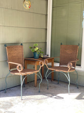 Load image into Gallery viewer, Vintage Woven Wicker Rattan and Iron Chair - Pair of Two
