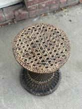 Load image into Gallery viewer, Dark Brown Vintage Wicker Rattan Side Table
