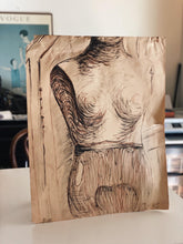 Load image into Gallery viewer, Vintage 1965 Charcoal Original Art of Torso Figure
