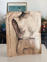 Load image into Gallery viewer, Vintage 1965 Charcoal Original Art of Torso Figure
