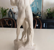 Load image into Gallery viewer, Tall White Lovers Embrace Couple Sculpture, signed
