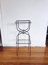 Load image into Gallery viewer, Atomic black wire metal two tiered plant stand
