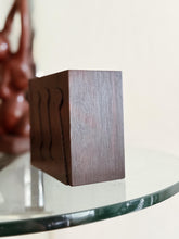 Load image into Gallery viewer, Vintage 1989 Swedish Dark Brown Wooden Puzzle Bookends by Gunnar Kanevad
