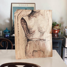 Load image into Gallery viewer, Vintage 1965 Charcoal Original Art of Torso Figure
