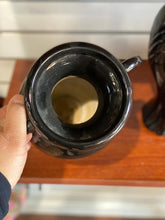 Load image into Gallery viewer, Amphora Shaped Black Porcelain Vase / Vessel with Handles
