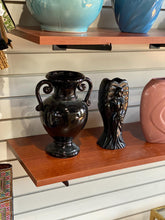 Load image into Gallery viewer, Amphora Shaped Black Porcelain Vase / Vessel with Handles
