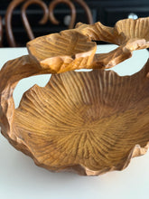 Load image into Gallery viewer, Large Vintage 1964 Hand Carved Solid Wood Decorative Basket with Handle
