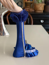 Load image into Gallery viewer, Vintage White and Blue Porcelain Hand Mannequin Jewelry Holder
