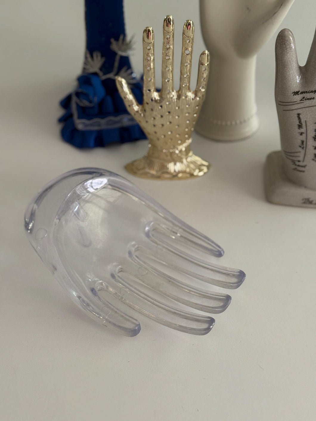 Vintage Clear Acrylic Hand Mannequin Sculpture Display