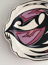 Load image into Gallery viewer, White Black Purple Native American / Navajo Style Hand Painted Ceramic Platter
