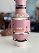 Load image into Gallery viewer, Tall Pink Multicolored Native American Studio Ceramic Pottery Vase / Vessel
